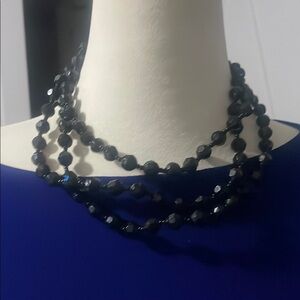Elegant Black Beaded Necklace